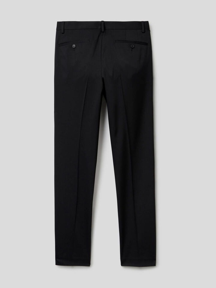 Slim fit trousers with crease Men image number 5